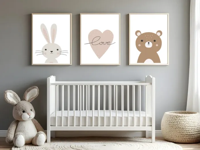 Affiches “Lapin & Ourson Love” pour chambre enfant - photo numéro 3