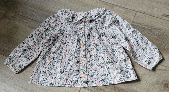 Ensemble blouse fleurie et jeans coupe wide taille 4 ans - photo numéro 3