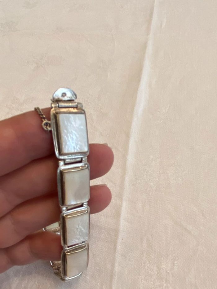Bracelet vintage en argent et nacre - photo numéro 13