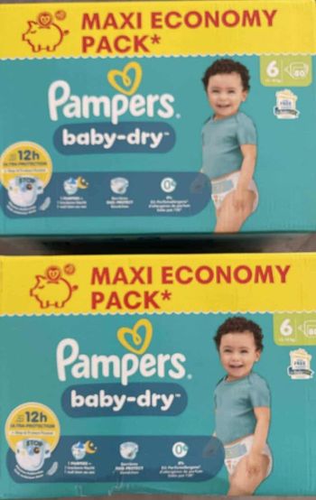 160 couches Pampers baby dry taille 6