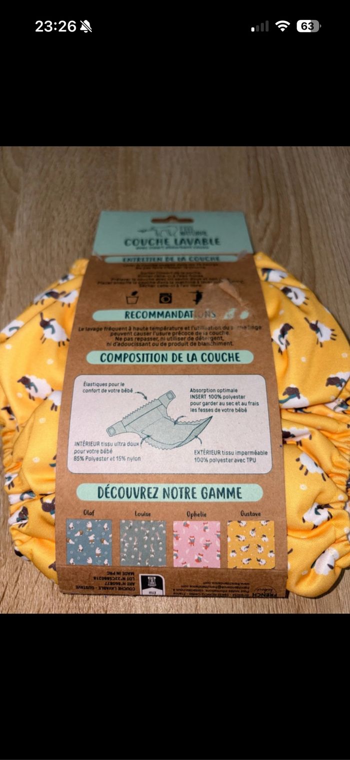 Couche lavable feel Natural – Taille unique (3 à 17kg) 🌿 - photo numéro 3