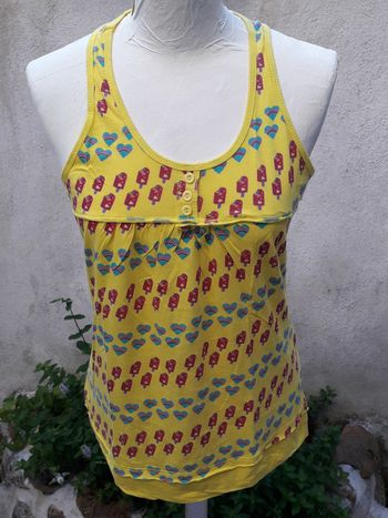 Débardeur à motifs coton jaune