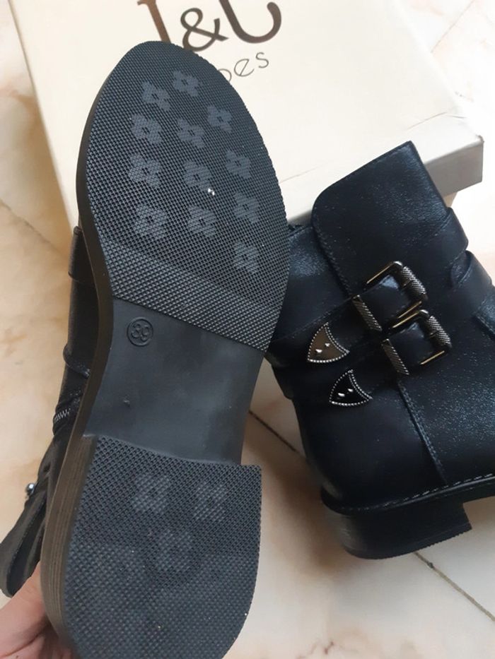 J&J Shoes bottines low boots noires P.39 - photo numéro 6