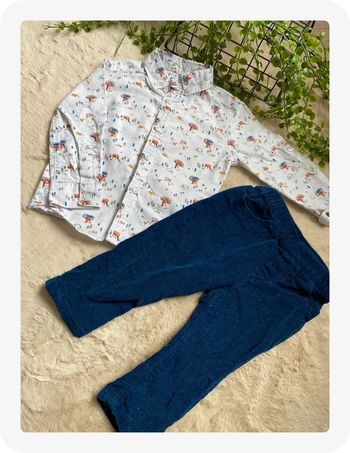 Pantalon velour bleu