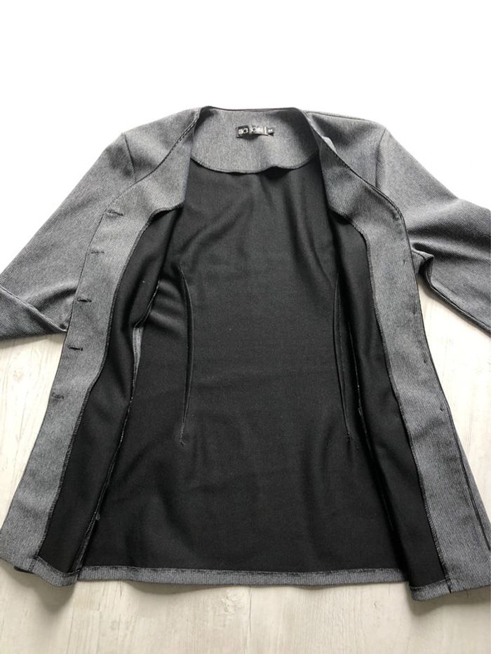 AN10- Ensemble/tailleur veste+pantalon fines rayures mia soana T42-44 peu porté - photo numéro 14