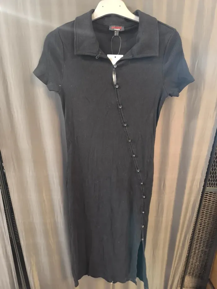 304428 robe noir avec colle femme L jennyfer