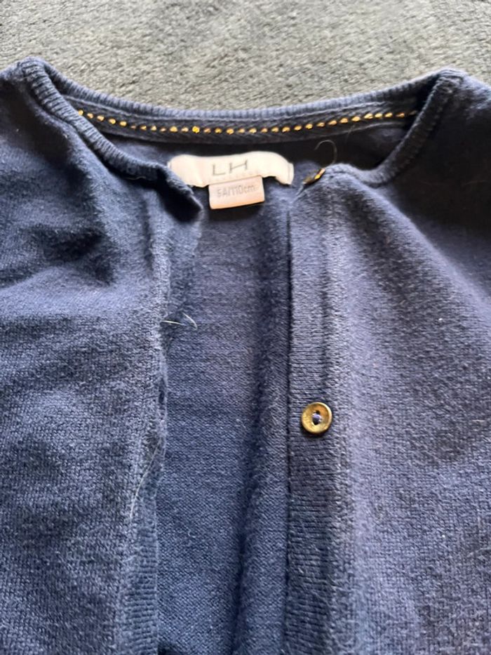 Gilet fille 5 ans bleu marine la halle - photo numéro 2