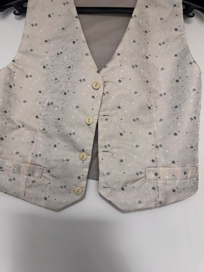 Gilet de cérémonie garçon beige - photo numéro 2