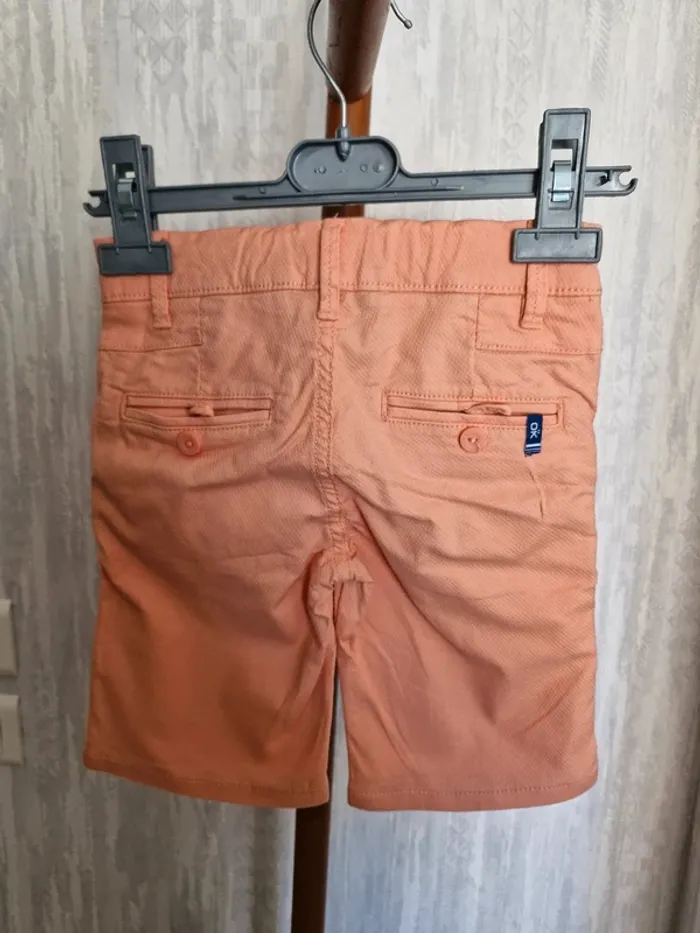Short slim mixte 3 ans Okaïdi orange corail coton élasthanne - photo numéro 8