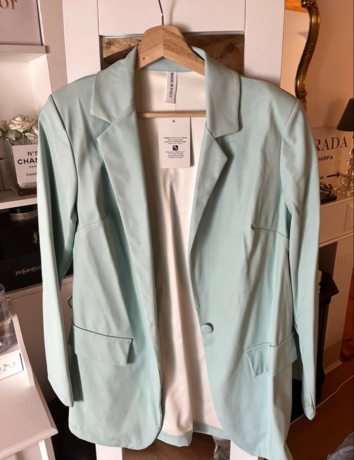 Blazer simili cuir mint FolyFring T.M neuf 🍬