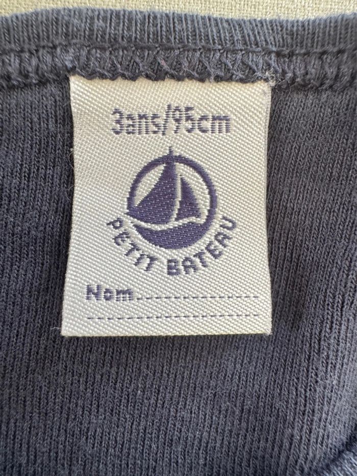 Petit Bateau - Teeshirt manches longues bleu marine 3 ans - photo numéro 3