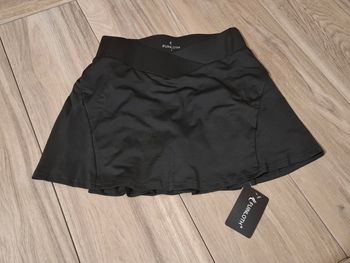 Jupe tennis femme avec short sport golf jupe-pantalon avec poches noir