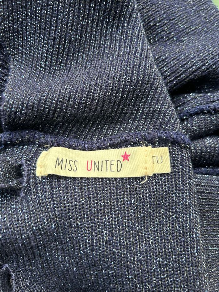 Pull bleu pailleté avec lacet croisé dans le dos Miss United - photo numéro 3