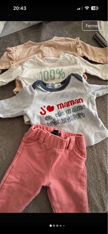 Lot de 3 t-shirt manches longues + pantalon 