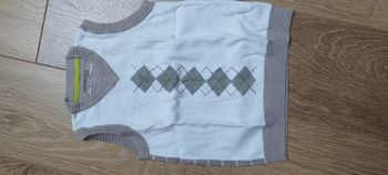 Pull sans manches blanc beige jacquard Orchestra - 5 ans