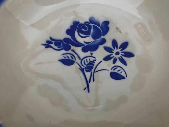 Ancien plat creux  Faïence Fenal Badonviller  Décor floral - photo numéro 6
