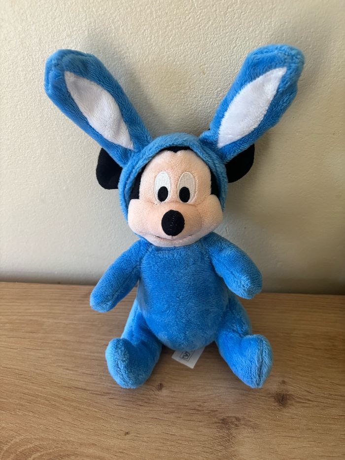Doudou Mickey déguisé en lapin bleu Disney nicotoy - photo numéro 2