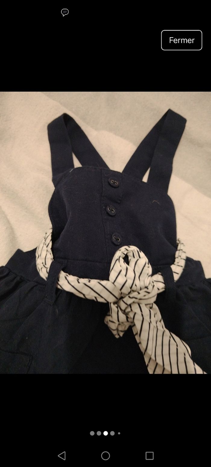 Robe Kiabi 3 mois – Bleu marine avec ceinture, TBE - photo numéro 3