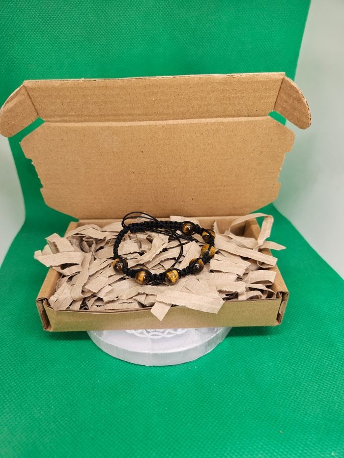 Macramé Bracelet en Oeil de Tigre - photo numéro 7