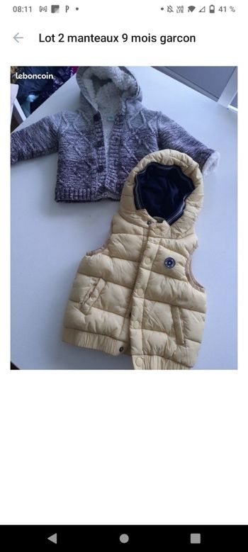Manteaux 9 mois