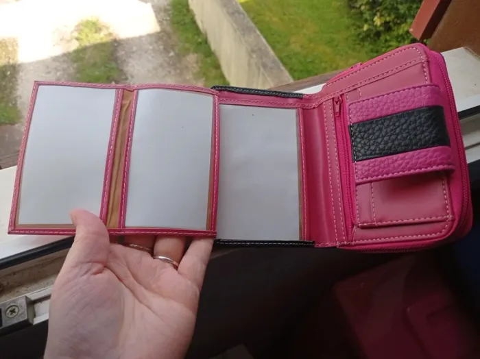 Portefeuille femme rose et noir - photo numéro 2