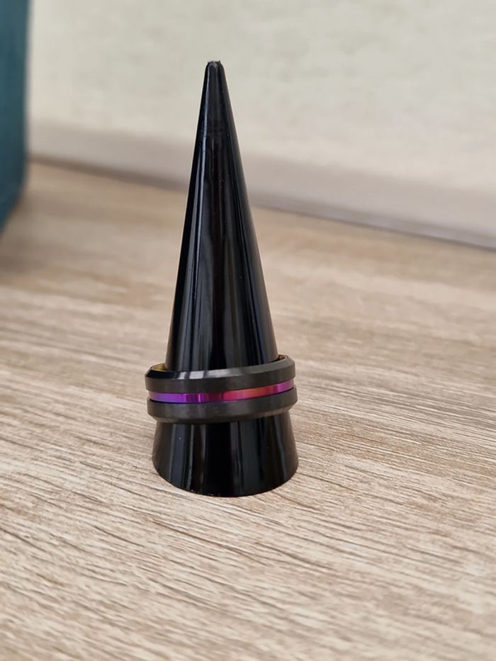 Bague Acier Inoxydable Noir Et Cameleon Multicolore - photo numéro 3