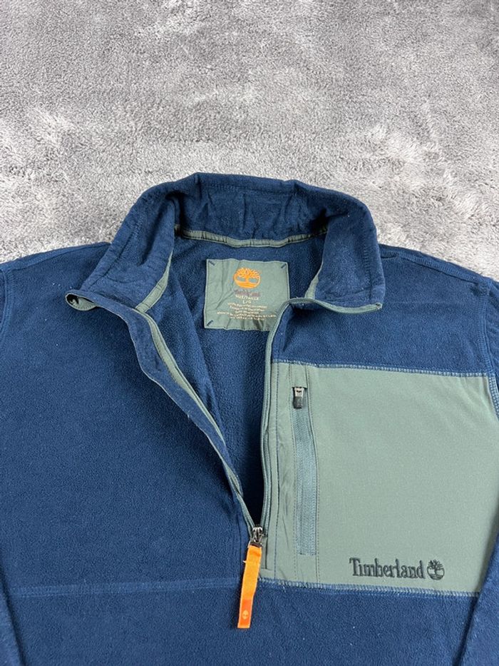 Pull de sport Polaire Timberland Zip Col Camionneur – Bleu Marine & Gris – Taille L - photo numéro 9