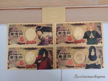 Lot Billet Naruto OR Collector Yen Gold Doré card carte Idée cadeau gift