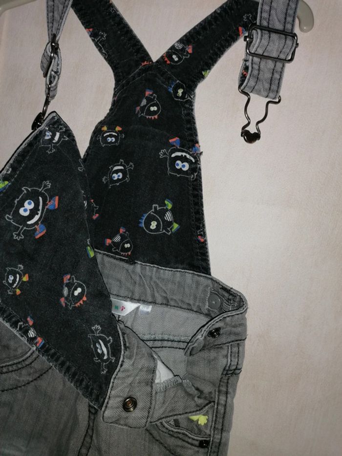 Salopette en jeans grise Kidkanai, 24mois-86cm - photo numéro 4