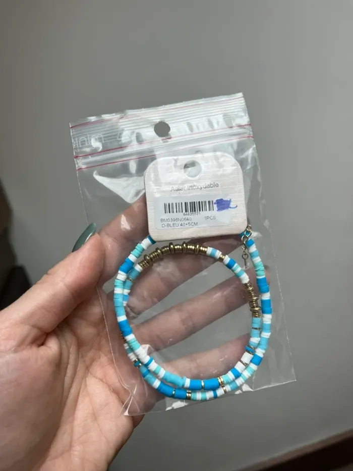 Bohm - Collier bleu blanc et doré - photo numéro 2