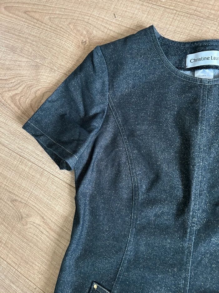 Robe en jean pailletée Christine Laure taille française 40 jamais portée - photo numéro 13