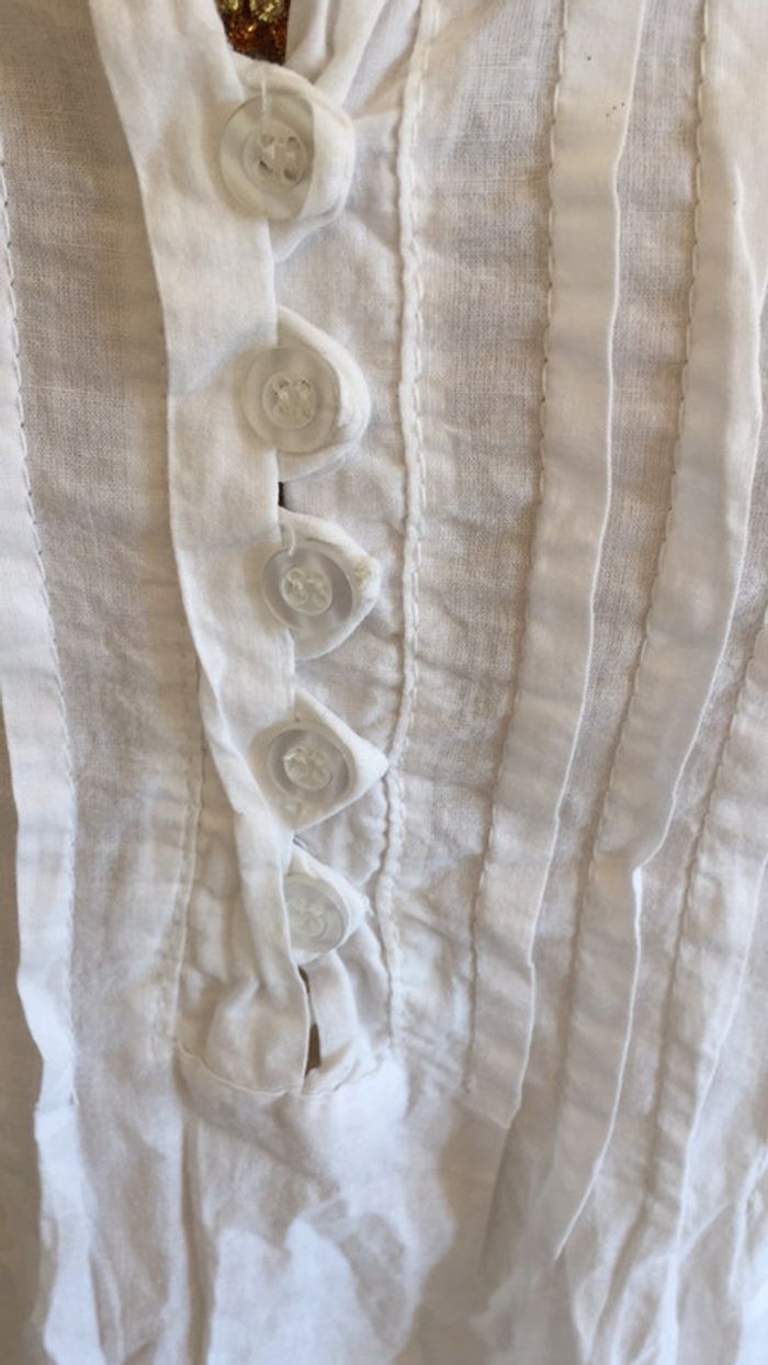 Chemise coton taille S blanche vintage - photo numéro 4