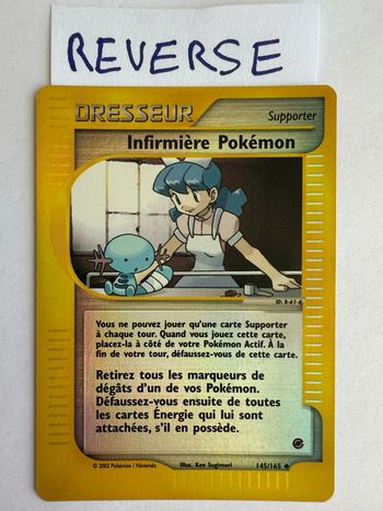 Carte Pokemon Infirmière Pokémon Reverse 145/165 Expédition FR usée