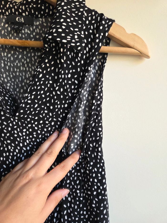 Robe sans manches C&A  noire à pois - Taille M - photo numéro 3