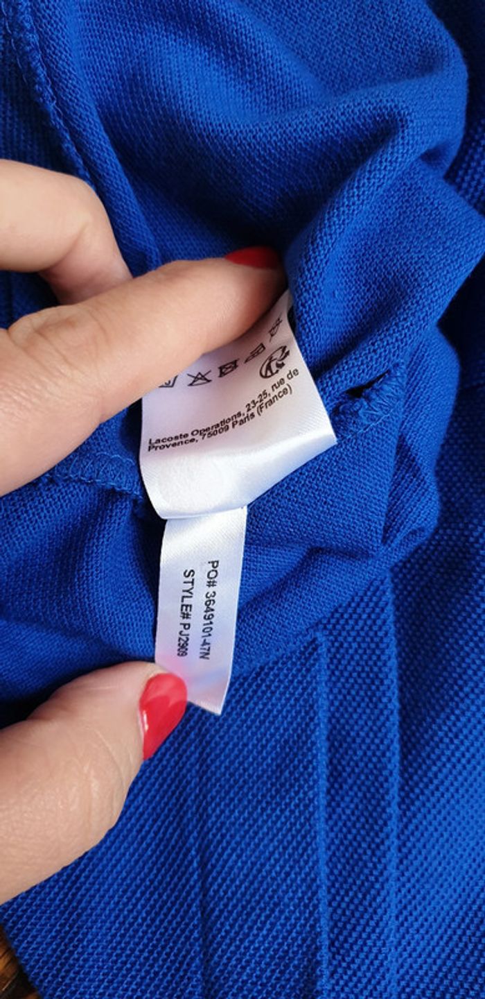 Magnifique polo Lacoste bleu taille 10 ans authentique - photo numéro 5