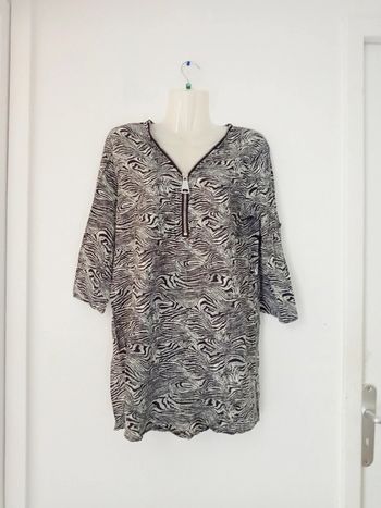 Tunique a motifs zèbre manches longues femme w