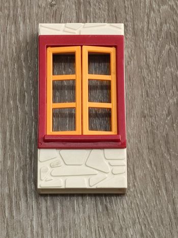 Playmobil ferme 4055 mur fenetre rouge et jaune