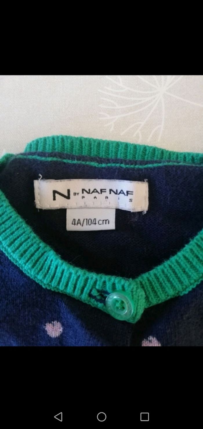 Gilet à boutons bleu à pois Naf Naf 4 ans - photo numéro 2