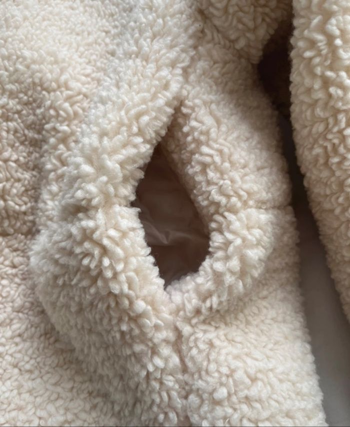 Manteau hiver effet moutemoute beige - photo numéro 3