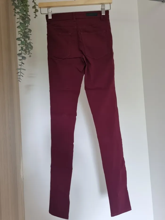 Pantalon skinny bordeaux - photo numéro 2