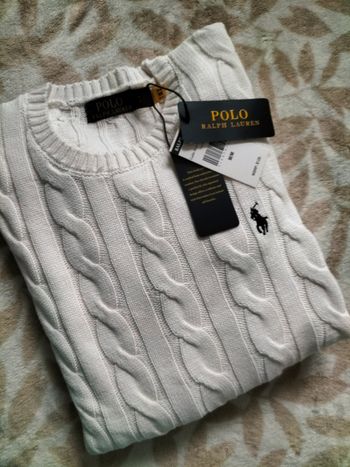 Pull homme ralph lauren torsadée taille M couleur blanc crème neuf 70 €