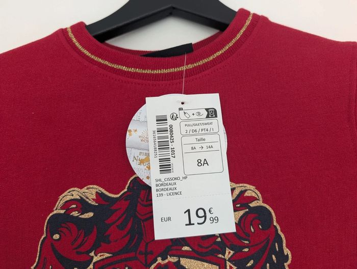 Pull rouge Harry Potter Griffindor 8 ans Neuf - photo numéro 2
