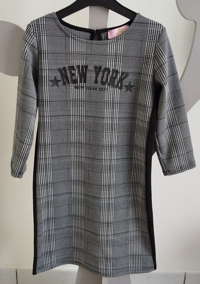 Robe manches 3/4 gris et noir LPC girls taille 10 ans