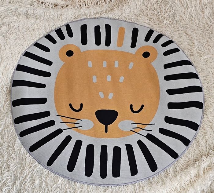 Magnifique tapis enfant chat rond