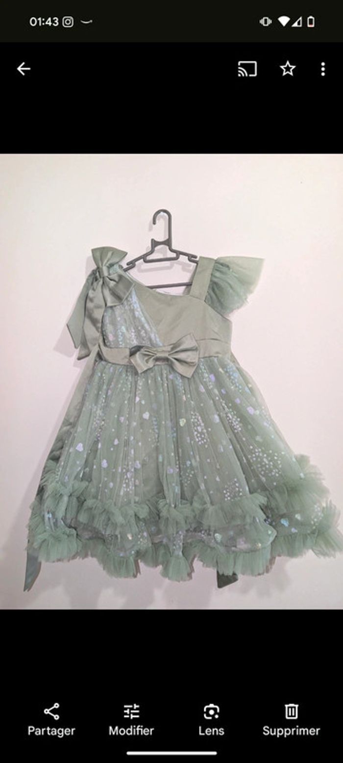 Robe de cérémonie vert 18-24 mois - photo numéro 2