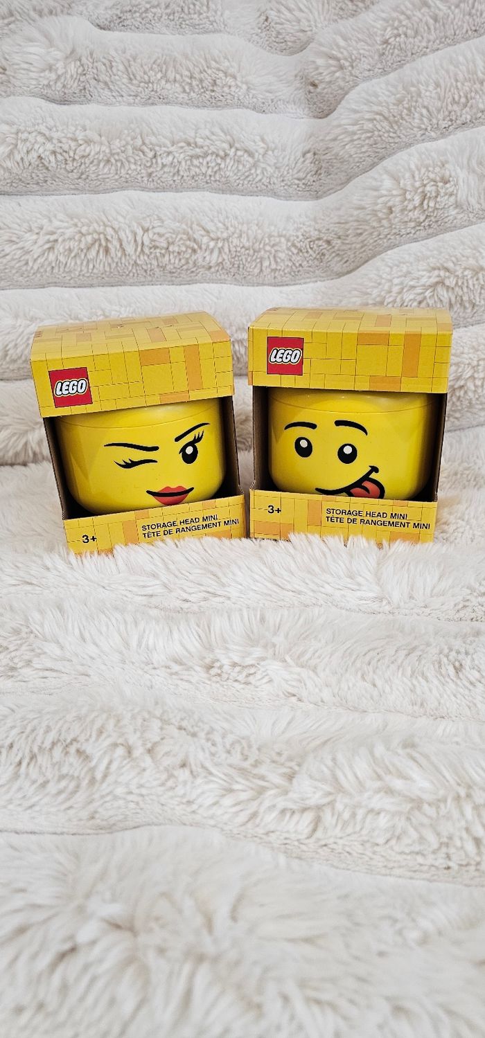 Lot de 2 têtes de rangement Lego mini Neufs