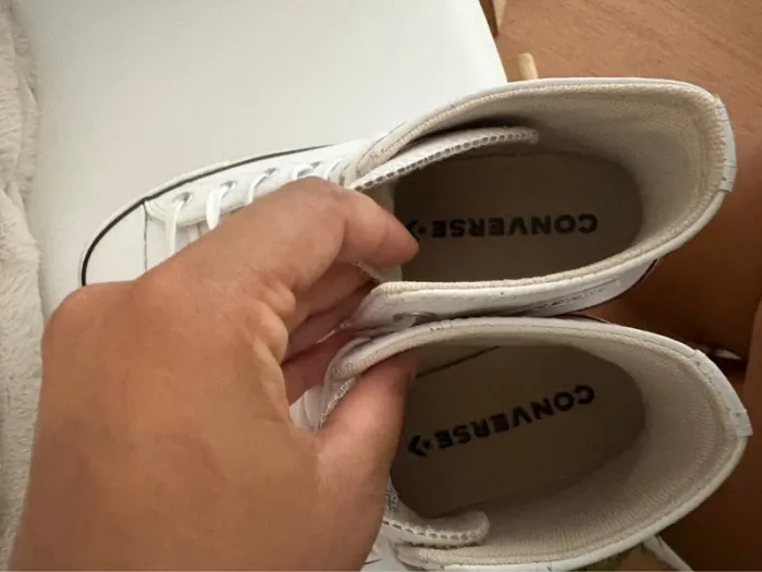 Converse montantes en cuir - blanches - photo numéro 15