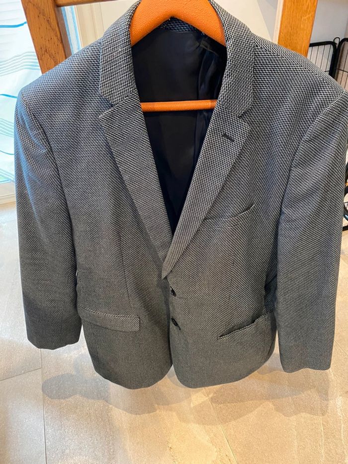Veste costume bleue chiné - photo numéro 2