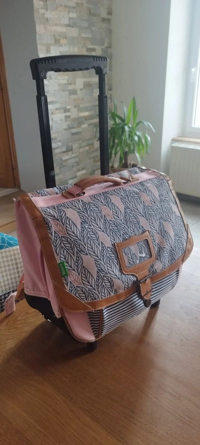 Cartable Tann's trolley création flore + trousse