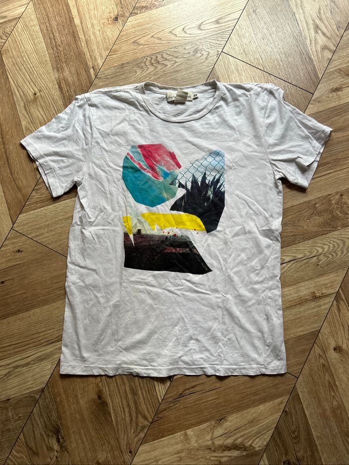 T-shirt Blanc H&M L.O.G.G. Imprimé Graphique Abstrait Art